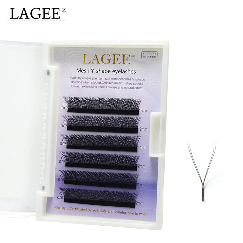 

LAGEE Y-shape volume faux mink eyelash Easily grafting dense beauty cilios lashes natural soft individual lashes extension weave