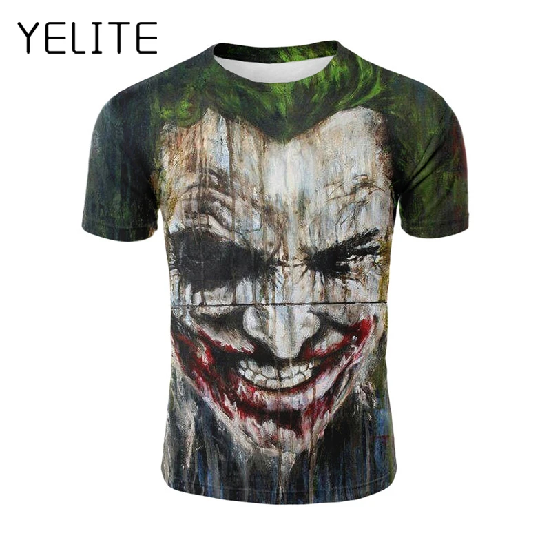 

YELITE Joker Face T Shirt Why So Serious T-shirt Summer Harajuku 3D Printed Tshirt Funny Joker Clothes Short Sleeve Hip Hop Tops