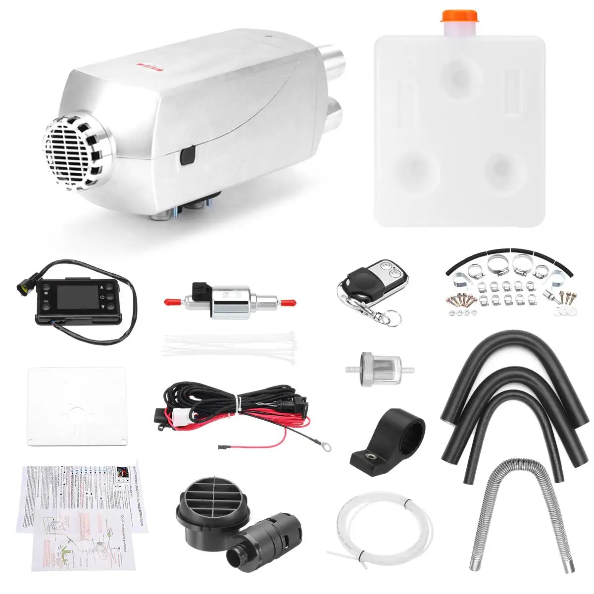 

5KW 12V Metal Car Truck Lorry Heater Air Heater Parking Heater 10L Tank and Remote Control LCD Monitor For Truck Boat Trailer