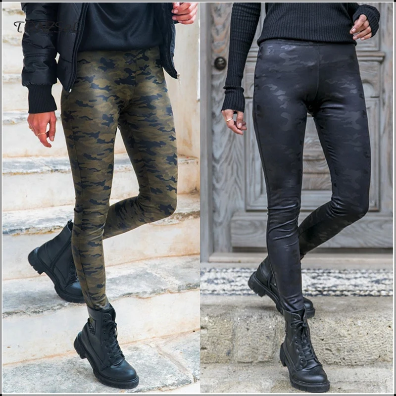 

Women Sexy Skinny Camouflage Pants Vintage Elastic Mid Waist Legging Bodycon Pencil Trousers Fitness Casual Push Up Hip Capris