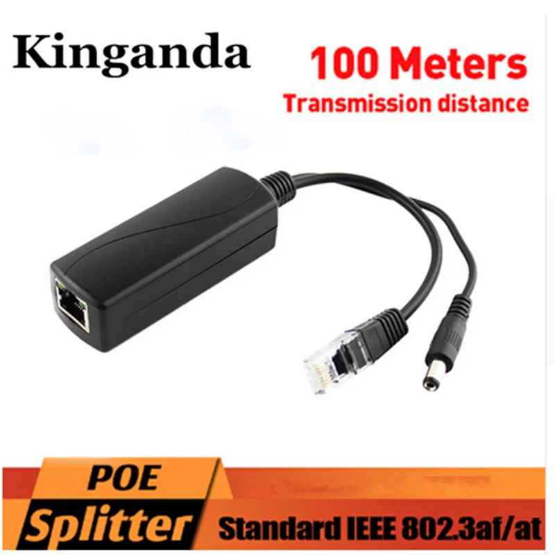 

New PoE Splitter Power Over Ethernet Adapter Cable RJ45 48V to 12V 2A IEEE802.3af/at Gigabit POE Splitter for Raspberry Pi