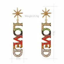 נשים אופנתי מכתבי תליון אוזן טבעת Eardrop עגילים(China)