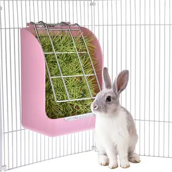 

Rabbit Grass Feeder Spring Straw Frame Grass Basket Small Pet Guinea Pig Totoro Cage Accessories Fixed Food Container Bowl