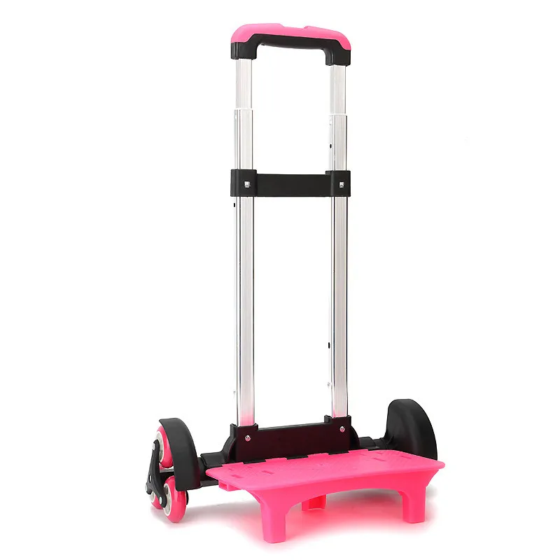 Children 2/6 Wheels Expandable Rod Aluminum alloy Pull Rod Bracket Roll Cart Kid Trolley For Backpack And School Bag Luggage bag