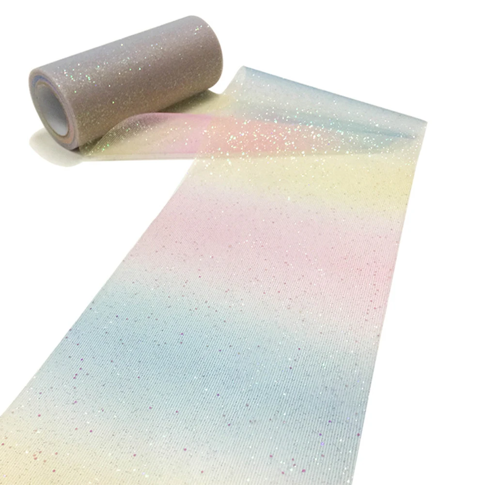 

10 Yard/roll Rainbow Glitter Tulle Roll Sequin Crystal Organza Fabric DIY Craft Gift Tutu Skirt Home Wedding Decoration