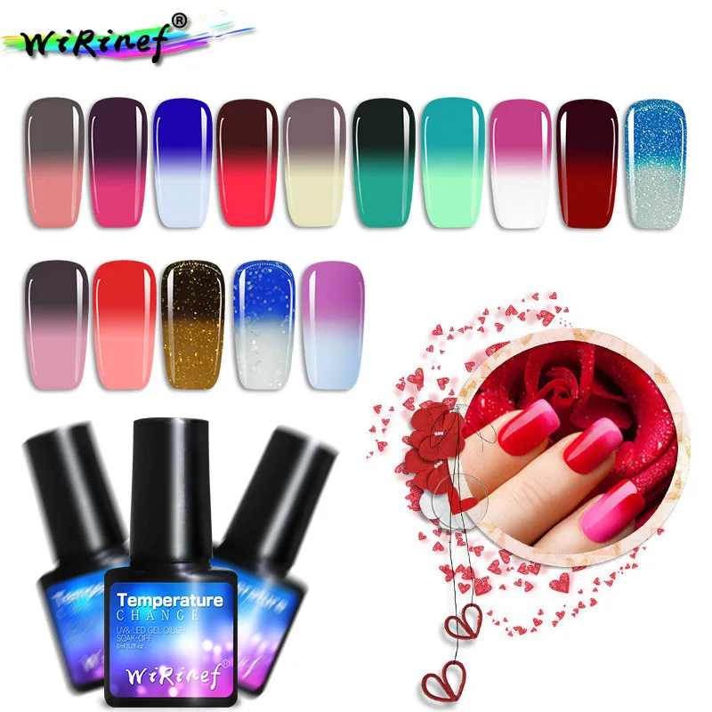 

WiRinef 8ml Thermal Change Gel Lacquer UV Temperature Chameleon Change Gel Hybrid Varnish Semi-Permanent Magic Gel Lacquer
