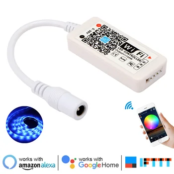 

Wireless WiFi LED Smart Controller For 5050 3528 LED Strip Lights With Alexa Google Assistant IFTTT For Android IOS