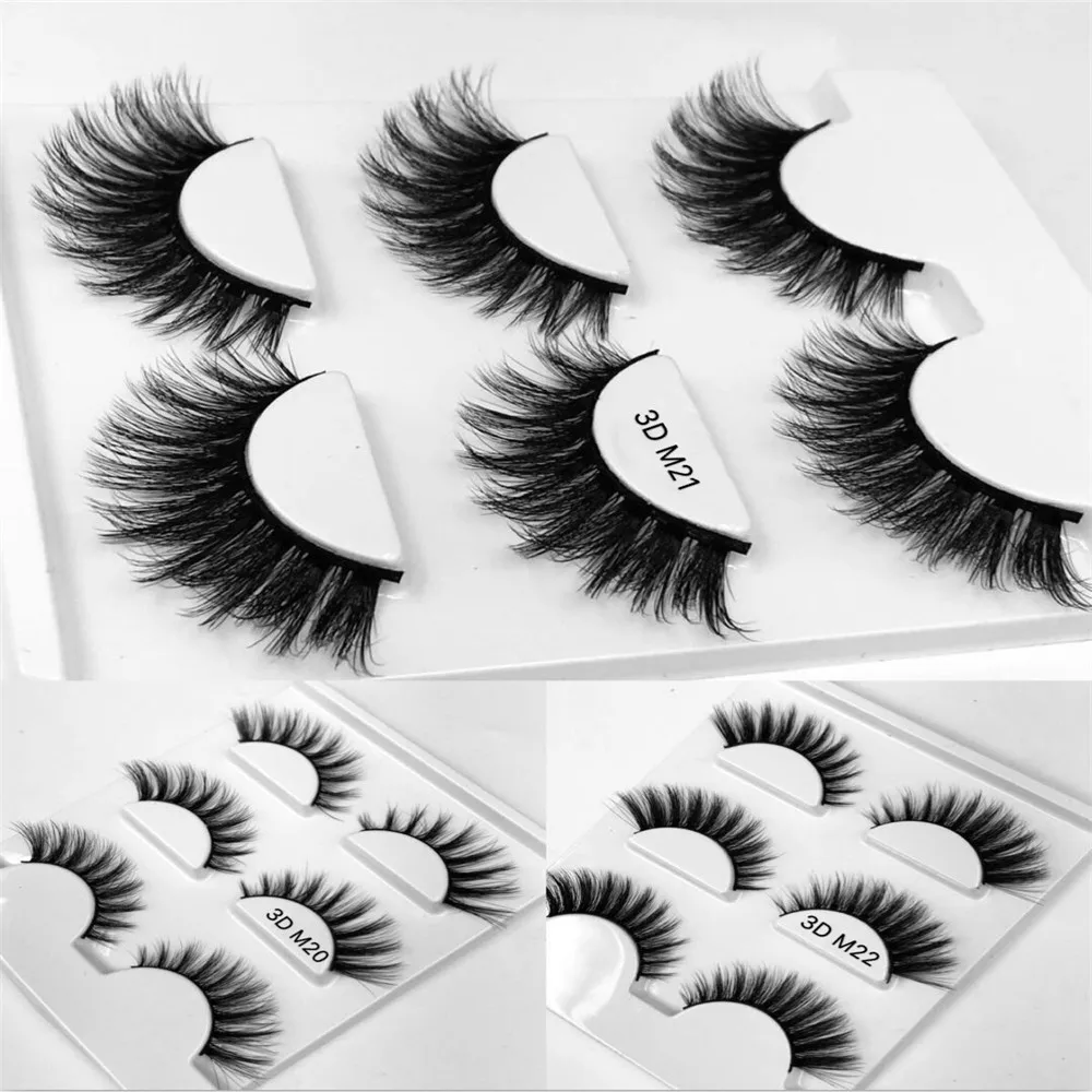 

YOKPN New Stereoscopic Multi-layer 3D Mink Handmade False Eyelashes Natural Thick Curl Fake Eyelashes Makeup Tool Lashes