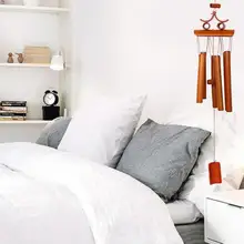 Mayitr бамбуковые Деревянные Колокольчики трубы наружные колокольчики счастье кольца для сада Украшение для двора Декор