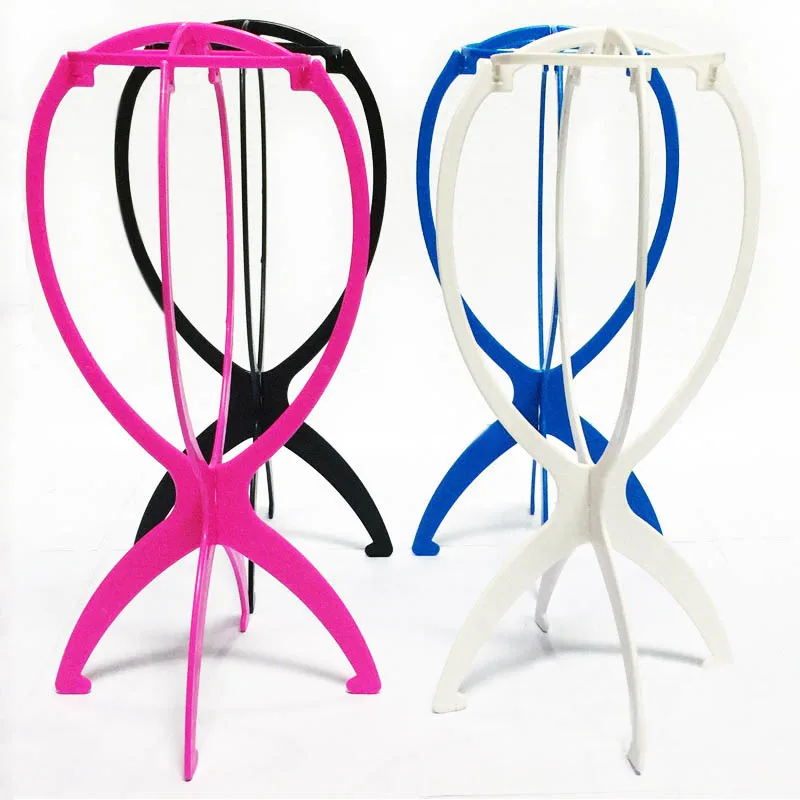 

Portable Hat Display 1 Pc Wig Head Holders Plastic Wig Stand Adjustable Folding Wig Rack