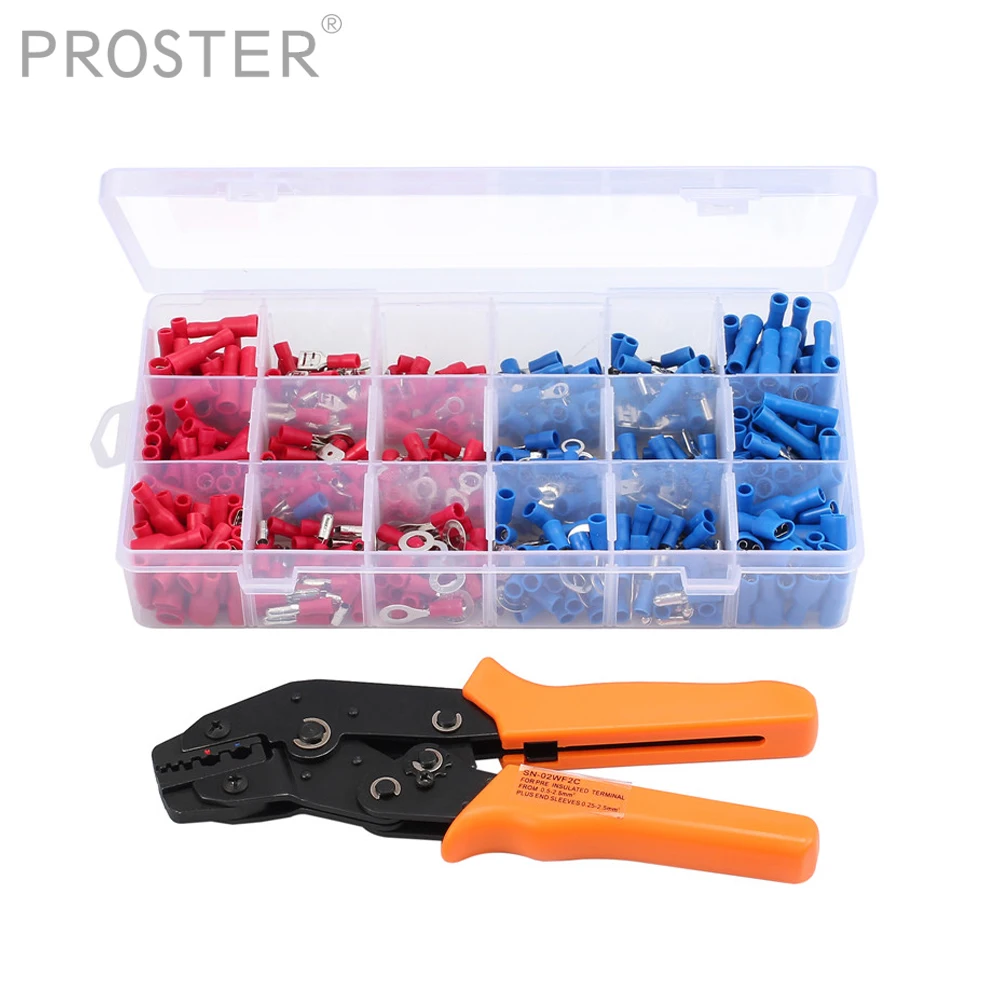 

Proster 0.5-2.5mm2 multi tool Cable Wire Crimper Pliers Ferrule Crimpers+ 650pcs End Crimp Terminal Electrical Wire Connector