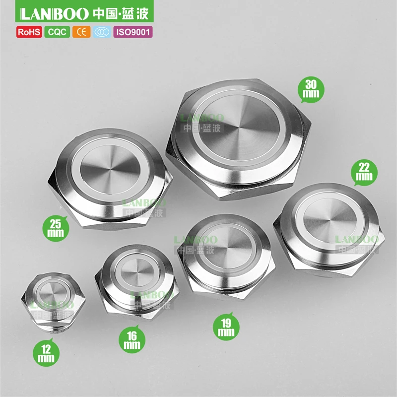 LANBOO Factory 12 мм 16 19 22 25 30 короткая сенсорная кнопка моментальный тактовый