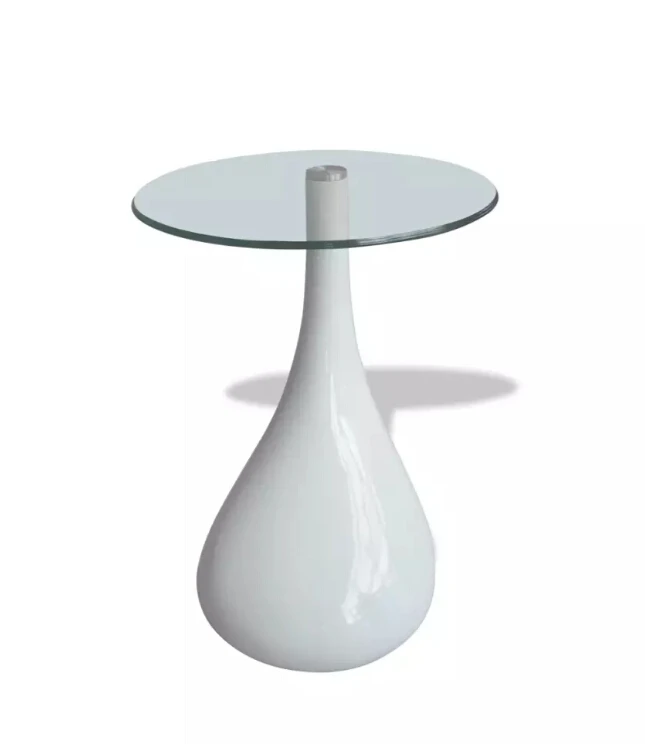 VidaXL Coffee Table With Round Glass Top High Gloss White Cafe Table Home Furniture Modern Design Mushroom Table Creative VidaXL Coffee Table With Round Glass Top High Gloss White Cafe Table Home Furniture Modern Design Mushroom Table Creative