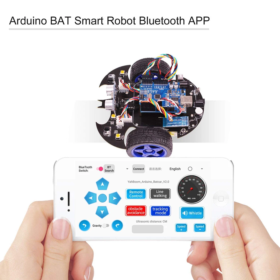  Bat Smart Robot Car Project Complete Starter Tutorial High Tech Programmable Toy for Arduino (Inclu - 32968600346