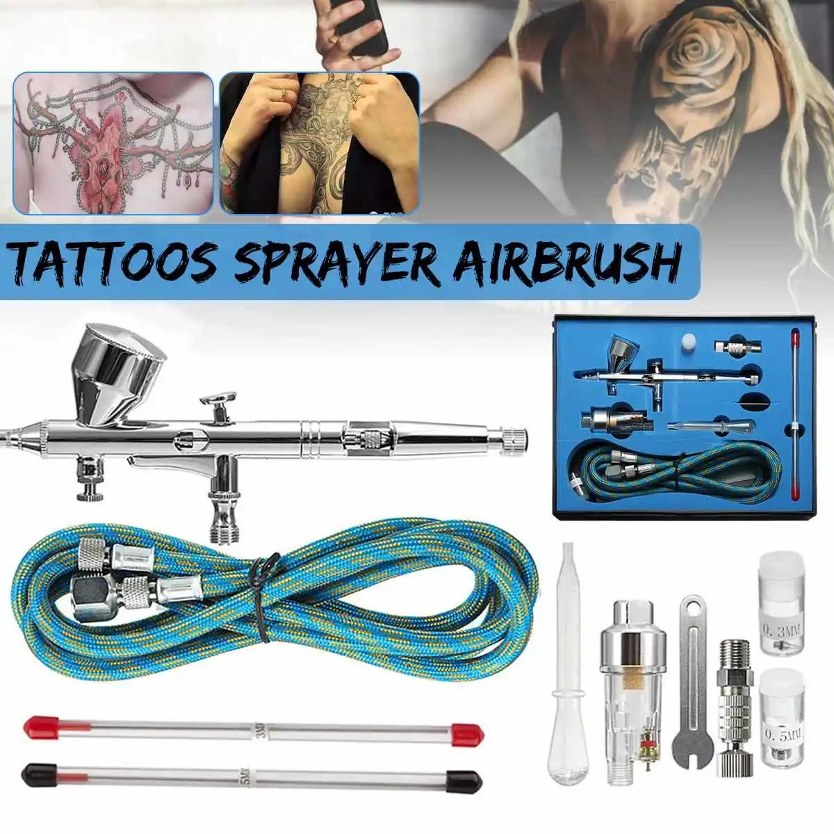 

9cc Dual Action Spray Gu n 3 Airbrush Air Kit Craft Practical Paint Art Sprayer Power Tools Spray Gu n Commercial Painting