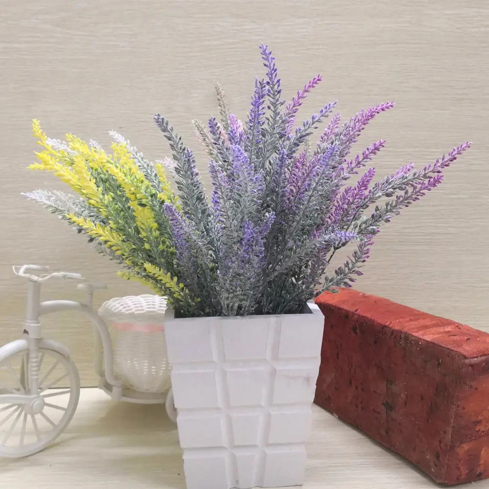 

New Romatic Beauty Bouquet Artificial Lavender Silk Flower Lavenders For Home Wedding Garden Floral Decor
