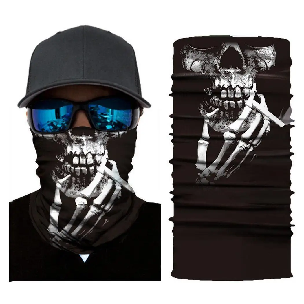 3D бесшовная маска для шеи с черепом, головной платок, многофункциональная Бандана с скелетом, унисекс, велосипедная повязка на голову, Балаклава
