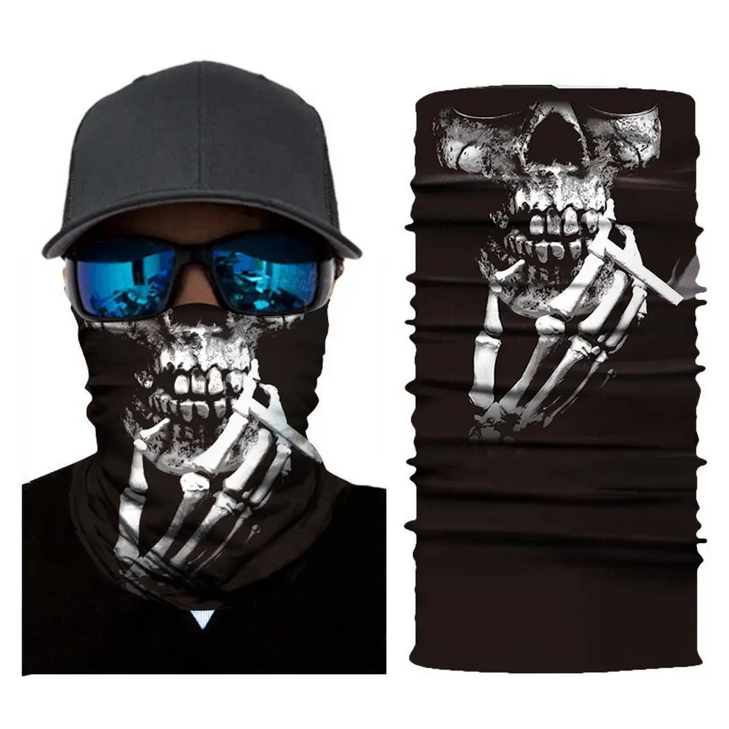 

3D Seamless Skull Buffe Neck Face Mask Headscarf Tube Multifunctional Skeleton Bandana Unisex Cycling Headband Balaclava