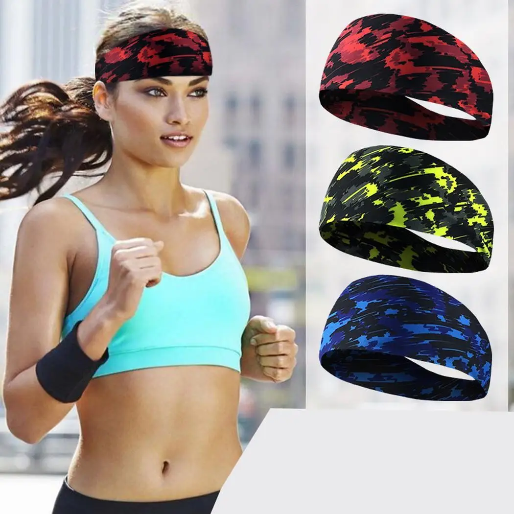 

Unisex Elastic Sport Headband Men Women Yoga Running Headband Exercising Hair Geometric Band Yoga Accessories