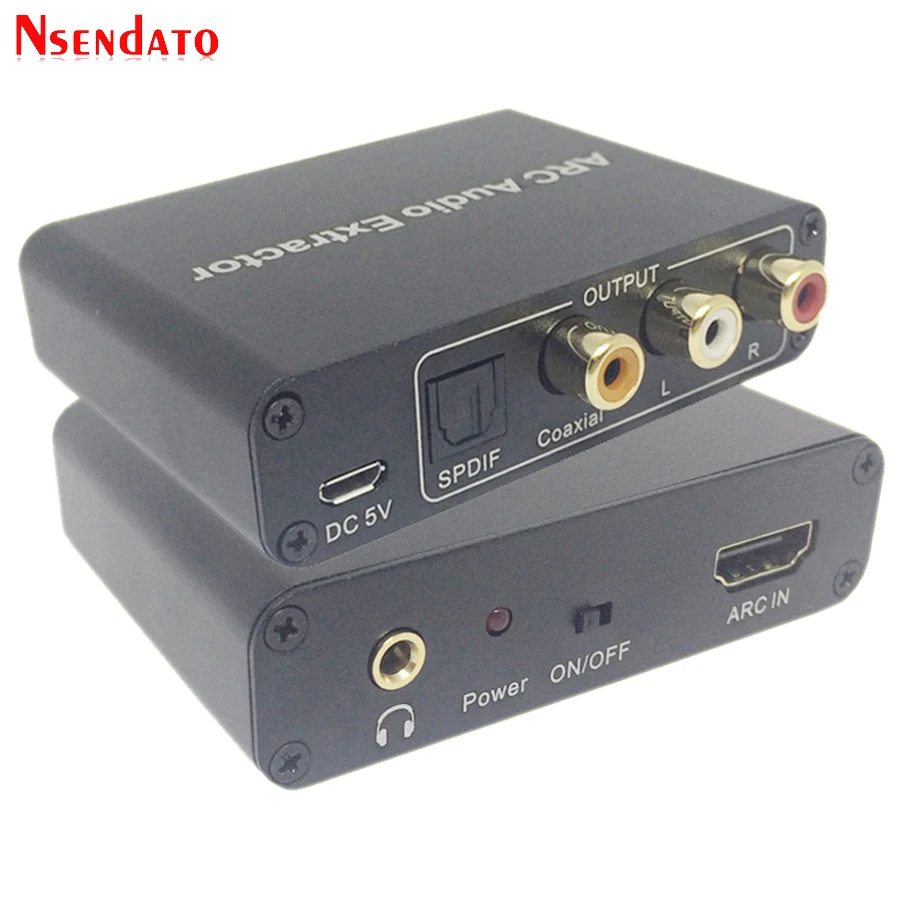 HDMI ARC Audio Extractor DAC ARC L R Coaxial SPDIF Jack Extractor Return Channel Converter For Fiber RCA 3 5mm Headphone for TV