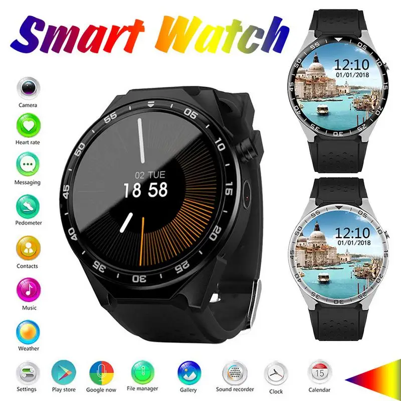 S99C Smart Watch 3G Support Card Insertion Independent Call WiFi Internet Pedometer Heart Rate Monitor Photography for Android