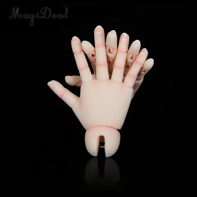 

Flexible 1/4 Doll 15 Jointed Hands for BJD JID MSD Dolls Body Replacement Accessories Normal Skin