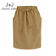 Jocoo Jolee, Женская офисная юбка-карандаш, новинка, весна-лето, элегантные миди-юбки, эластичная талия, посылка на бедрах, юбка с бантом