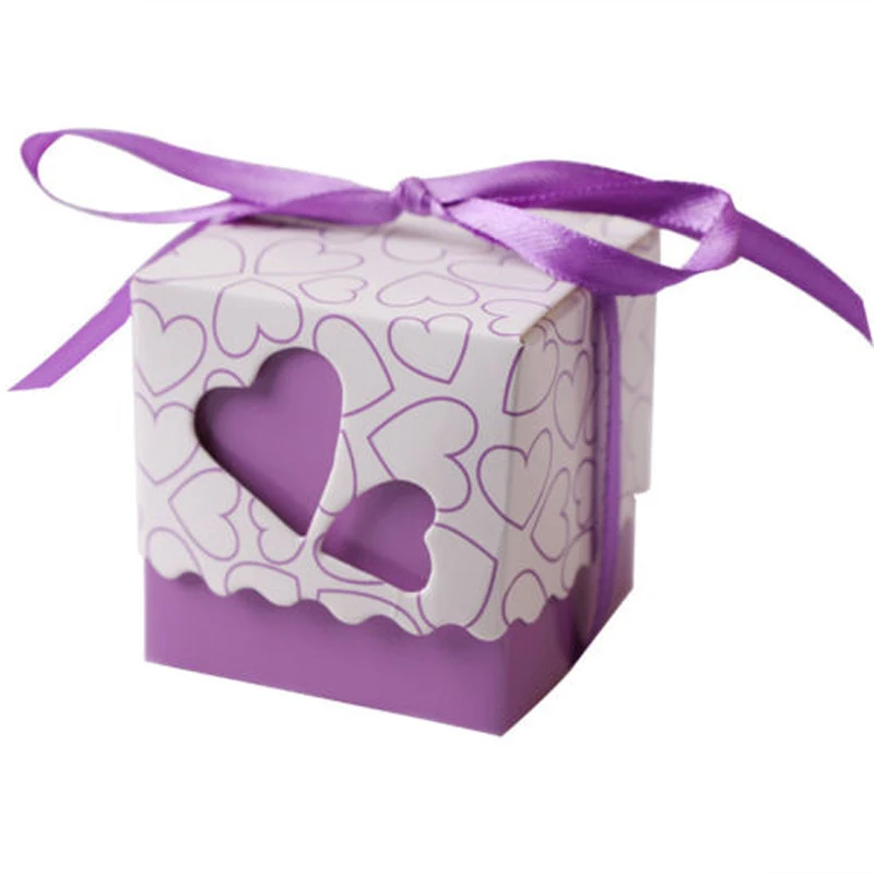 

10Pcs Love Heart Candy Boxes Wedding Favor Party Gift Boxes With Ribbons Wedding Boxes For Birthday Party