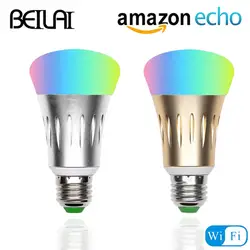 Цветная (RGB) добавить белый умный светодиодный ламп с модулем Wi-Fi, E27 светодиодный светильник 110 V 220 V светодиодный свет для Amazon Alexa Google Home
