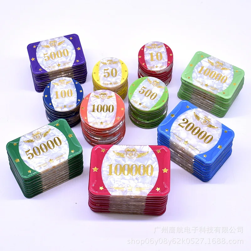

1Pcs 2019 New High-grade Marble Anti-counterfeit Chips Crystal Poker Chips