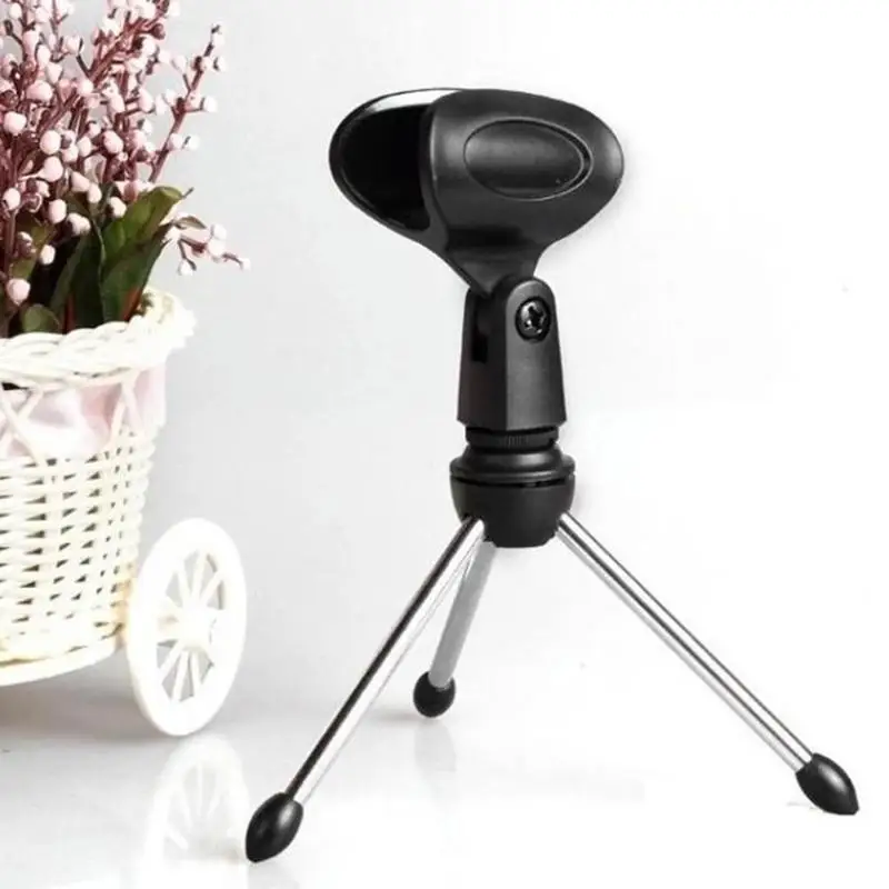 

Adjustable Microphones Tripods Holder Mini Portable Table Tops Microphone Tripod Zinc Alloy Mic Stand Bracket Desktop