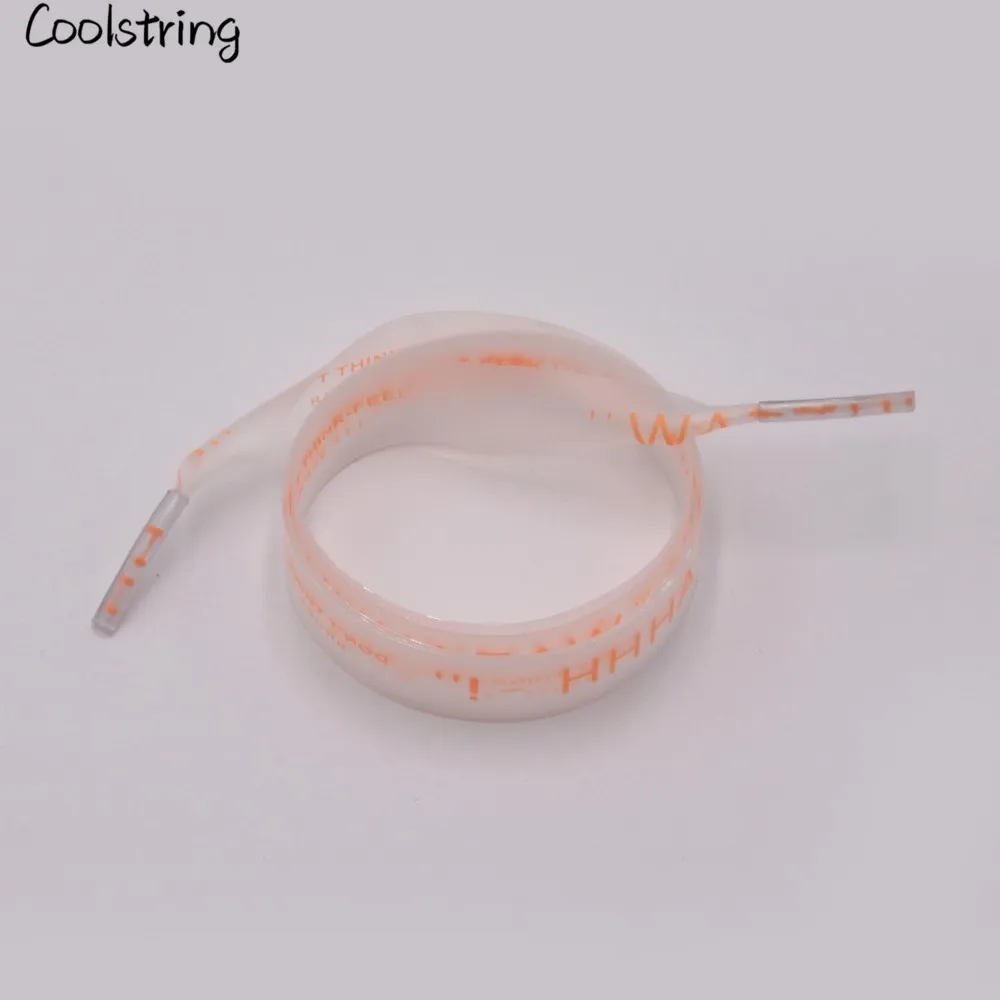 Coolstring 15mm Silk Screen Printing WATAHHH Universal Shoe Laces PVC Laces Clothing Accessories Transparent Matte Tape Shoelace