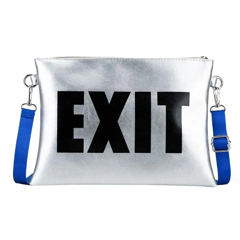 Women Messenger Bags Bolsas Feminina Simple Letter EXIT Print Leather Clutch Handbag Crossbody Shoulder Bags Brand New Lady Bag