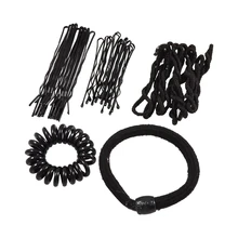 HTHL-резинка для волос, обтянутая тканью; прическа хвостик заколка для волос зажим, аксессуар для волос 32 в 1