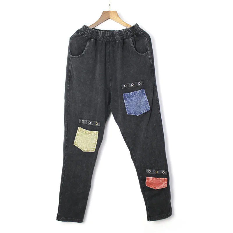 

Europe Fashion 2019 Spring Summer New Women Casual Harem Pants Female Solid Color Flat Ankle-length Pants