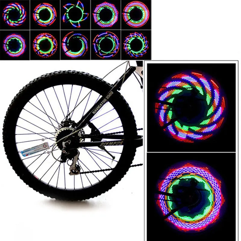 

1x32 LED Bicycle Bike Cycling Tire Wheel Flashing Spoke Light Warning Lamp 42 Flash Patterns Safe Night Colorful Bikes Light
