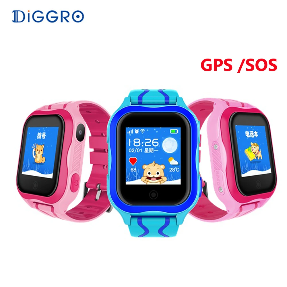 2018 Diggro A32W GPS 2G Wifi Children Smart Watch Waterproof Touch Screen Kid Watches Support SIM Card SOS Call Voice Chat | Электроника