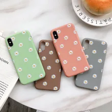 Moskado flores funda de teléfono para iPhone 11 Pro X XR XS Max 7 7 6 6s Plus 5 5S SE crisantemo Floral suave de silicona TPU cubierta(China)