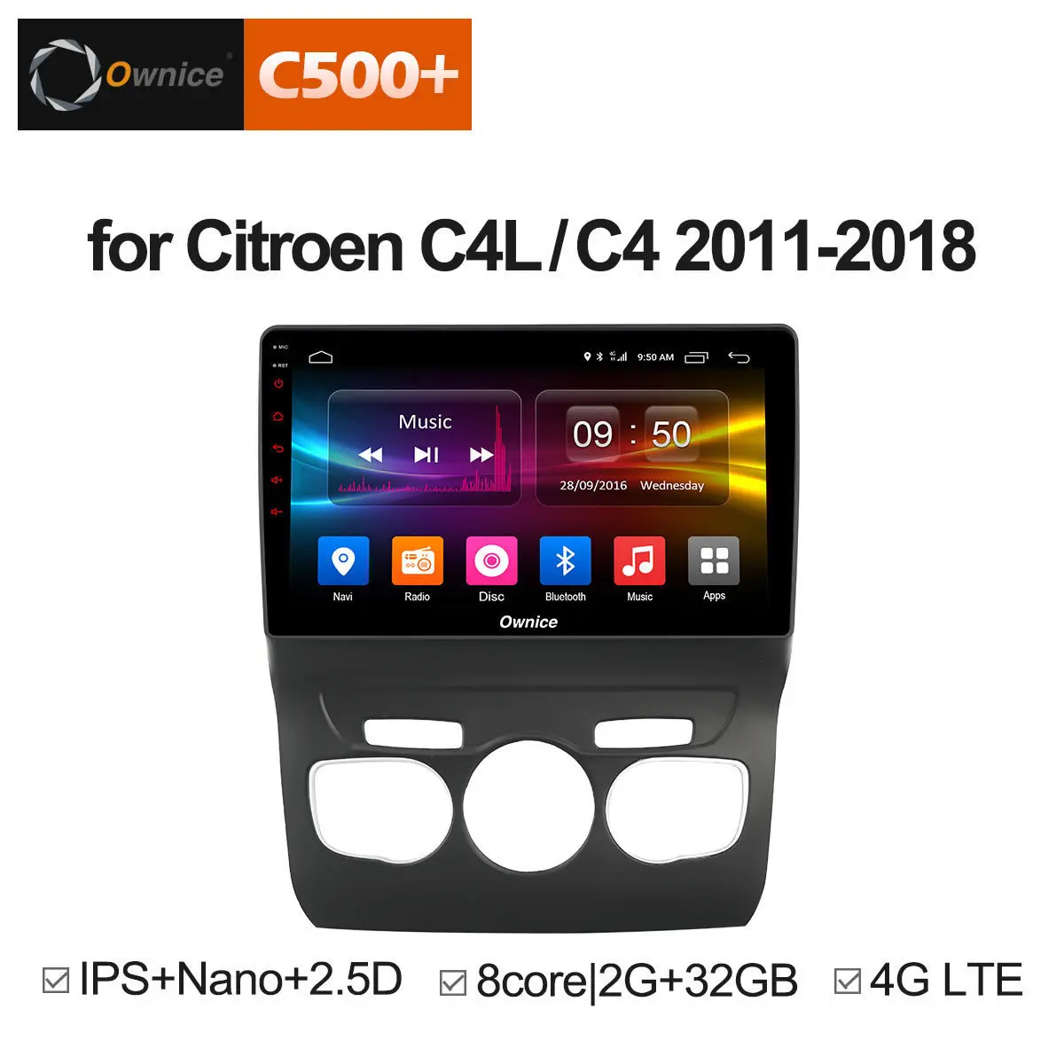 

Ownice Multimedia Android 8.1 DVD GPS Navigation Player Car For Citroen C4 C4L 2011 - 2018 Radio Headunit Wifi Stereo DAB PC