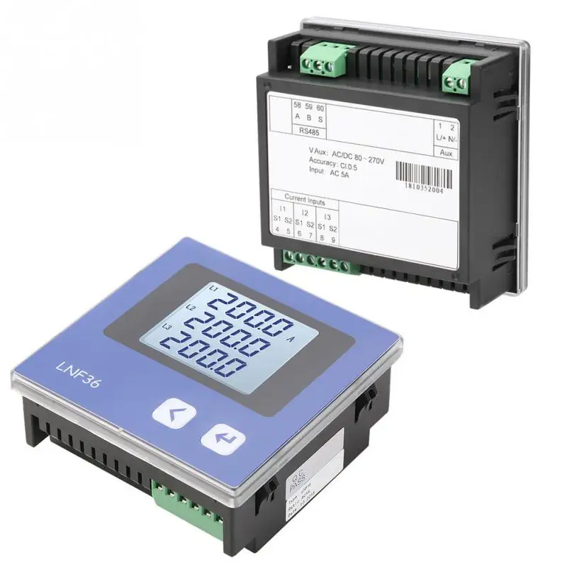 

Digital LCD 3-phase Ammeter LNF36 / LNF36-C Intelligent Power Meter Three-Phase Ac Current Ammeter Voltage Meter