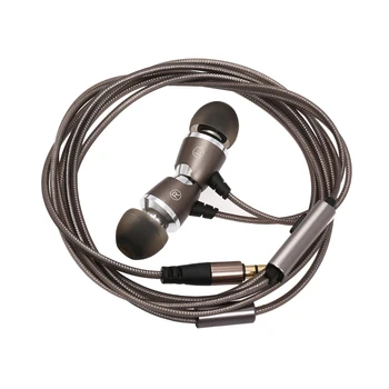 

3.5mm Wired Earphones Music Headphones Magnetic Metal Sports Headset Smartphone Earpiece Earbuds w/ Microphone & In-line Control