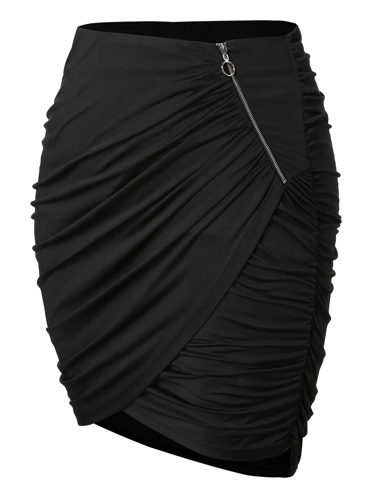 Wipalo размера плюс на молнии Асимметричная юбка с рюшами Женская юбка Мини Повседневная офисная юбка Faldas Mujer Moda Весна Лето 5XL