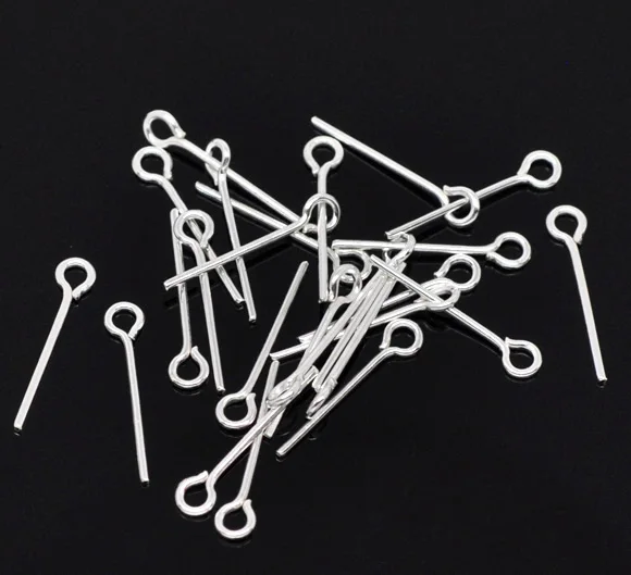 

Lovely 800PCs Silver Plated Eye Pins 18x0.7mm(21 gauge) (B01720)