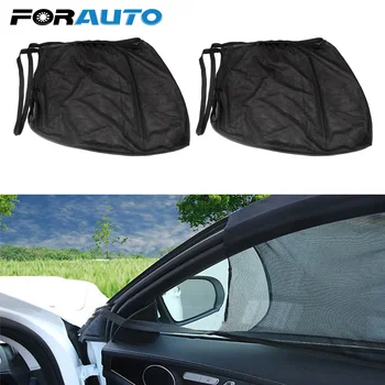 

FORAUTO 2Pcs UV Protection Car Curtains Car Sun Shade Mesh Cover For Front Side Window Window Sun Shade Interior Accessories