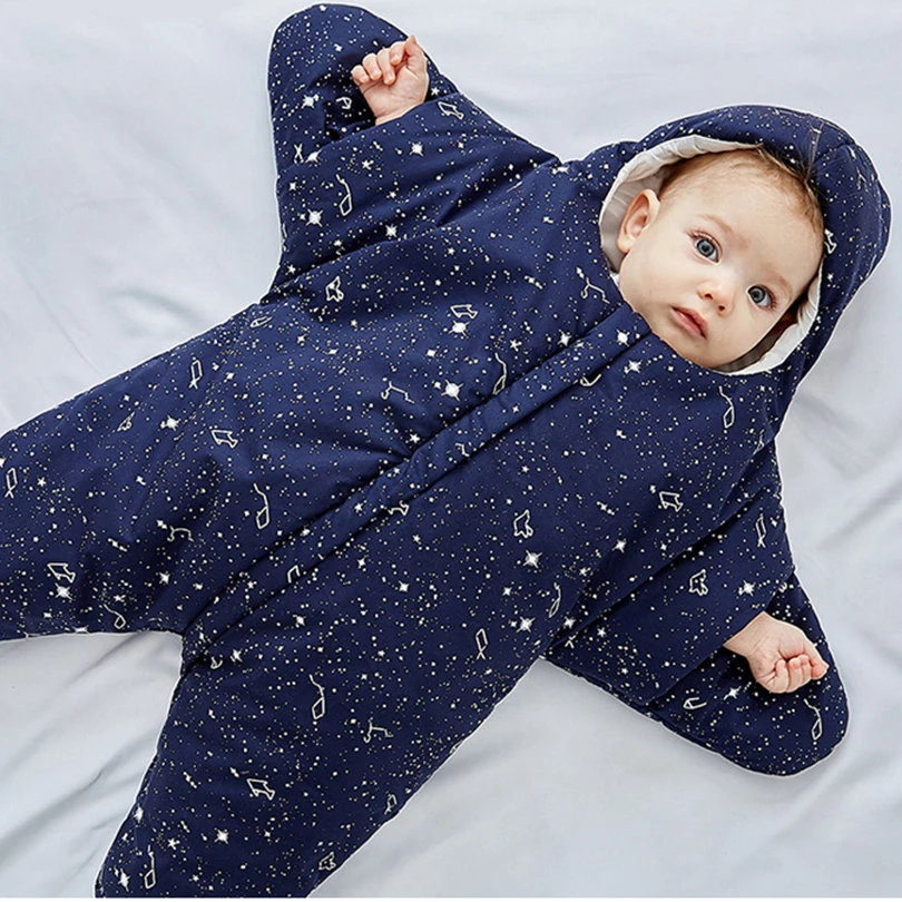 Детский спальный мешок прекрасный в форме морских звезд узор Зима утолщаются теплый спальный мешок для детей ясельного возраста, для маленьких детей, зимнее анти-одеяло Saco De Dormir