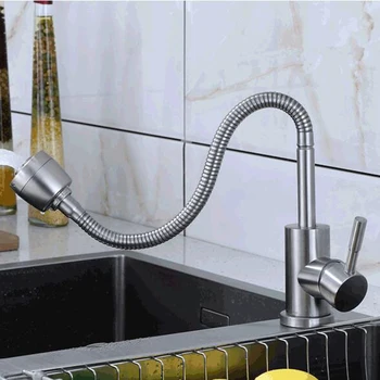 

1PC Single Portable Stainless Steel Rotatable Practial Universal Faucets Water Tap for Hotel Restaurant Kitchen Bathroom