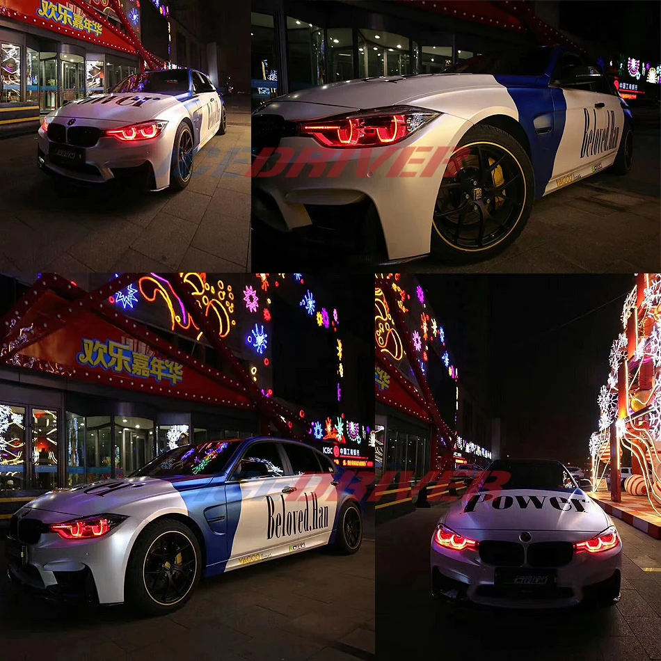 Icedriver для BMW 3 серии ангельские глазки F30 DRL RGB многоцветный светодиодный панели F31 F34 3 GT дневные ходовые огни красный синий Демон глаз