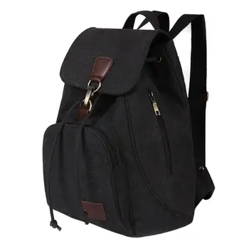 

Retro Drawstring Canvas Women's Shoulders Bag Travel School Casual Backpack