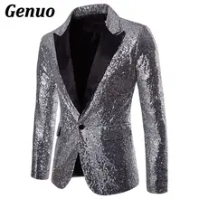 Mens Shiny Gold Sequin Glitter Blazer Jacket Men Nightclub Prom One Button Suit Blazer Men DJ Stage Singer Blazers Costume Homme Mens Shiny Gold Sequin Glitter Blazer Jacket Men Nightclub Prom One Button Suit Blazer Men DJ Stage Singer Blazers Costume Homme