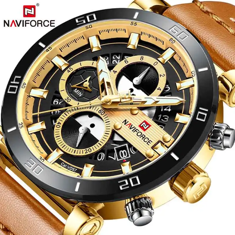 

NAVIFORCE Men's Creative Dial Fashion Watch Men Sport Waterproof Quartz Wristwatch Male Military Clock Watches Relogio Masculino